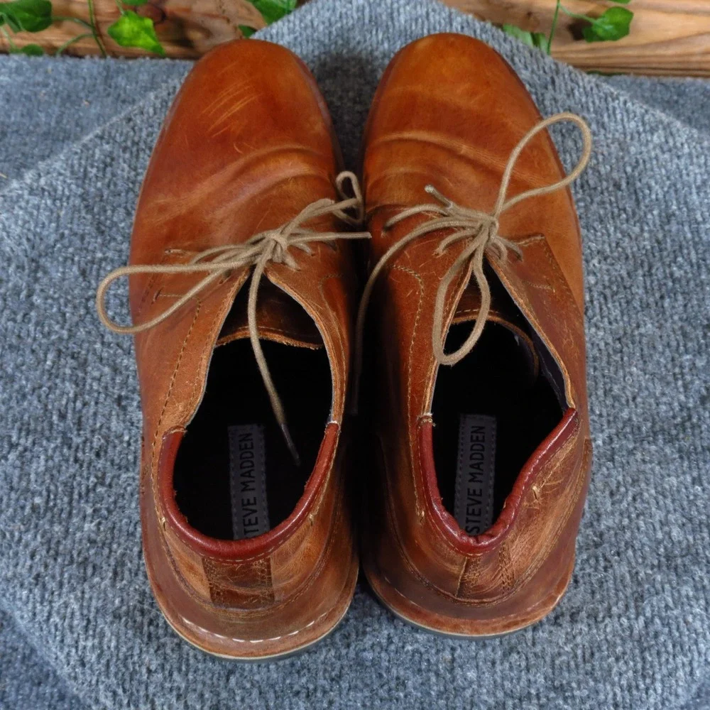 Steve Madden Harken Mens Chukka Boots Size 8 Dress Work Cognac Leather